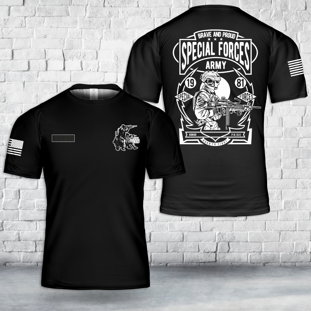 Custom Name US Army We're Special Forces Team T-Shirt 3D