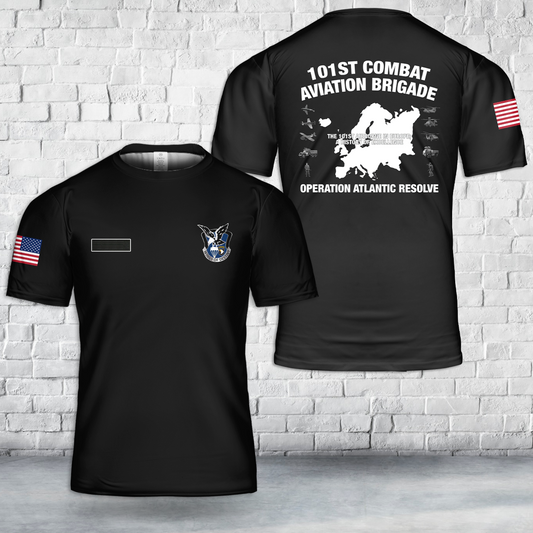 Custom Name US Army 101st Combat Aviation Brigade, 101st Airborne Division T-Shirt 3D