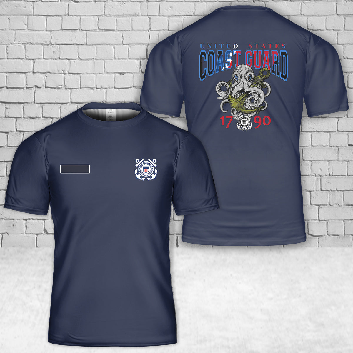 Custom Name US Coast Guard 1790 T-Shirt 3D