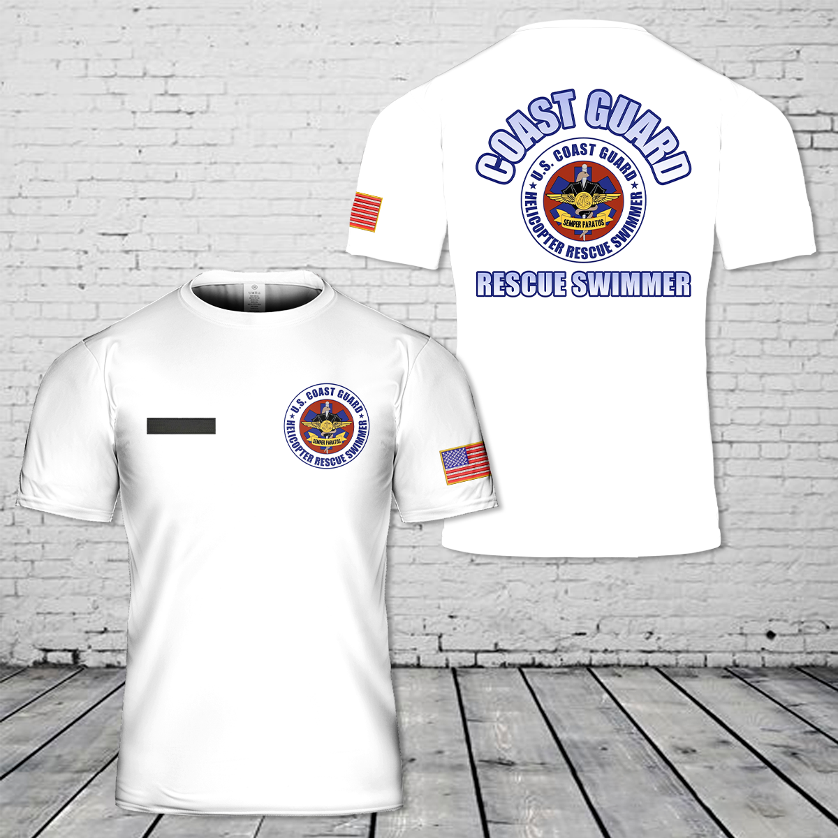 Custom Name US Coast Guard Rescue Swimmer T-Shirt 3D