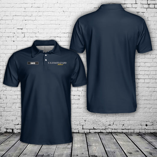 Custom Name US Coast Guard Retired Polo Shirt