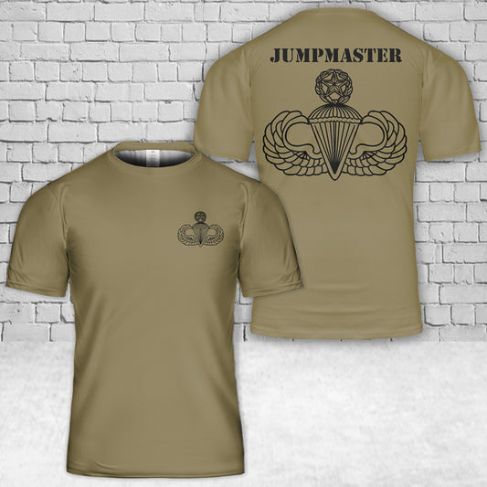 Custom Name US Jump Wings Parachutist Badge T-Shirt 3D
