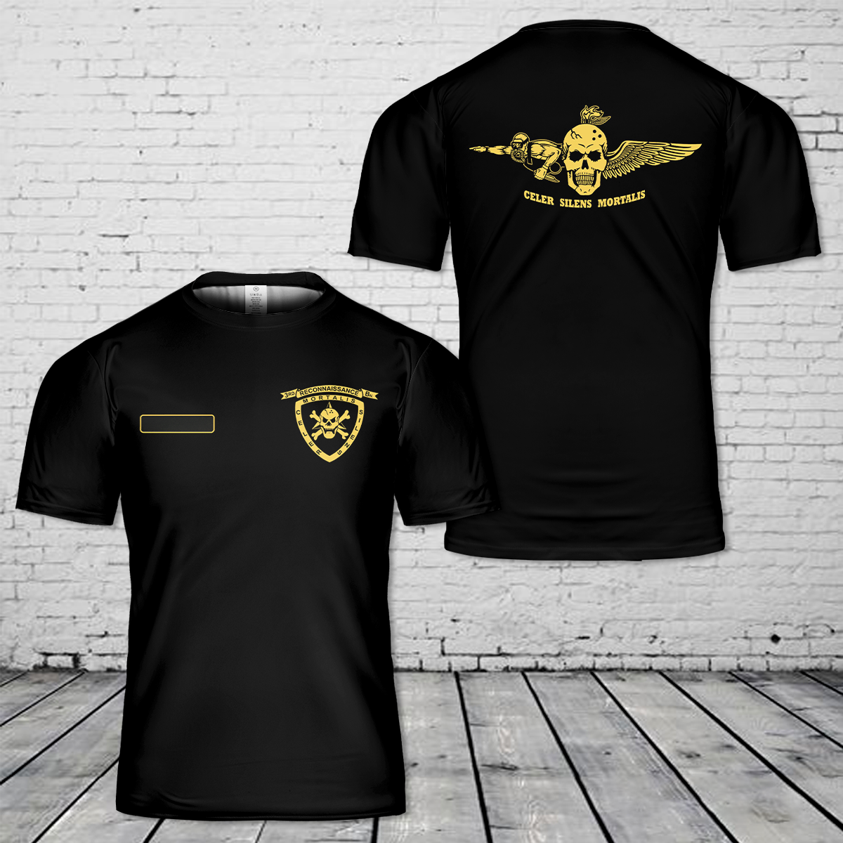 Custom Name US Marine Corps 3rd Recon Battalion T-Shirt 3D