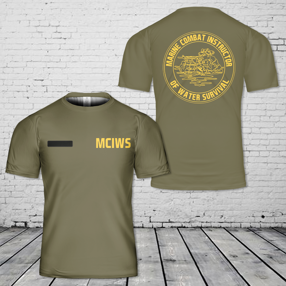 Custom Name US Marine Corps Instructor of Water Safety T-Shirt 3D
