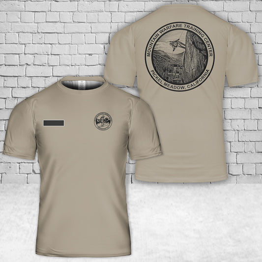Custom Name US Marine Corps Mountain Warfare Training Center - Bridgeport, CA Pickel Meadows T-Shirt 3D