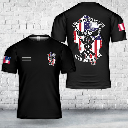 Custom Name US Medic Combat T-Shirt 3D