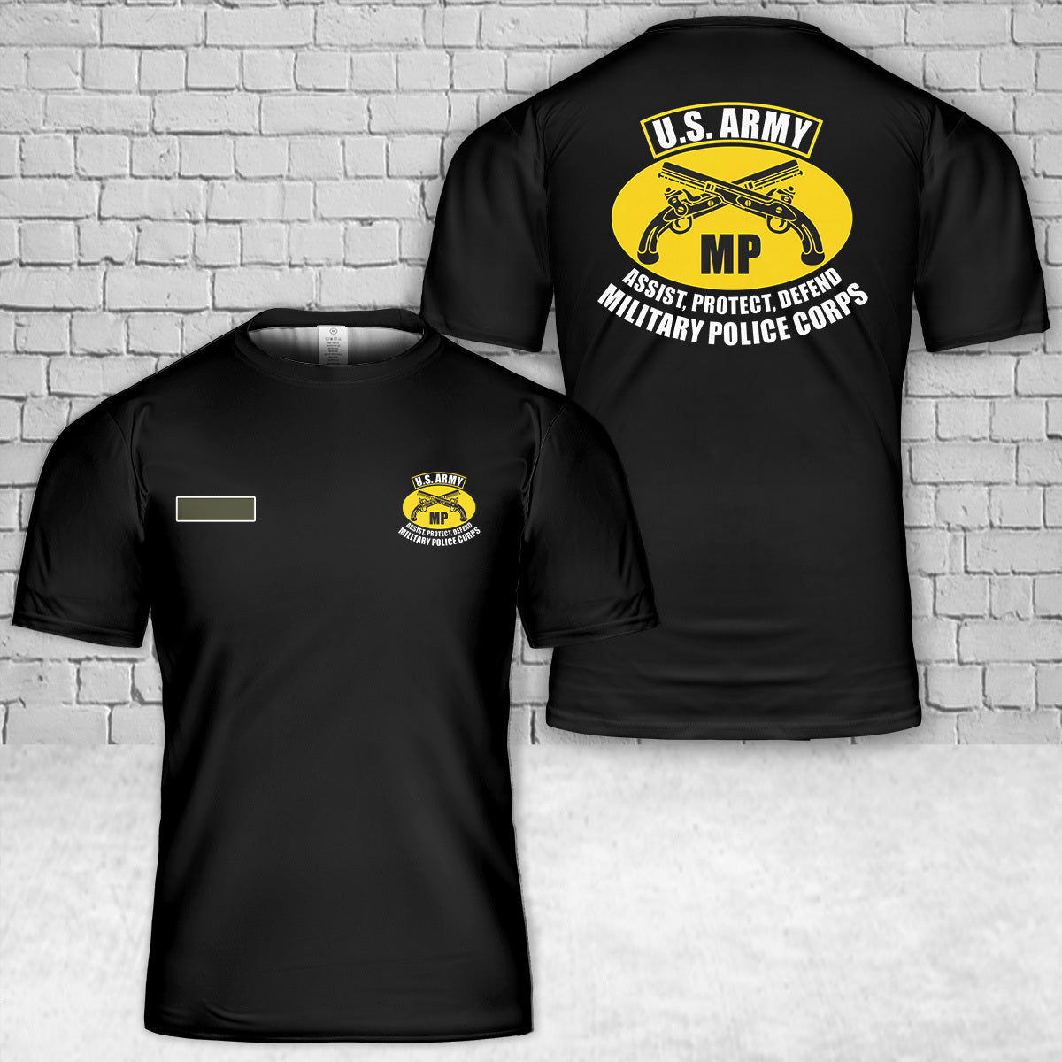 Custom Name US Military Police Corps T-Shirt 3D