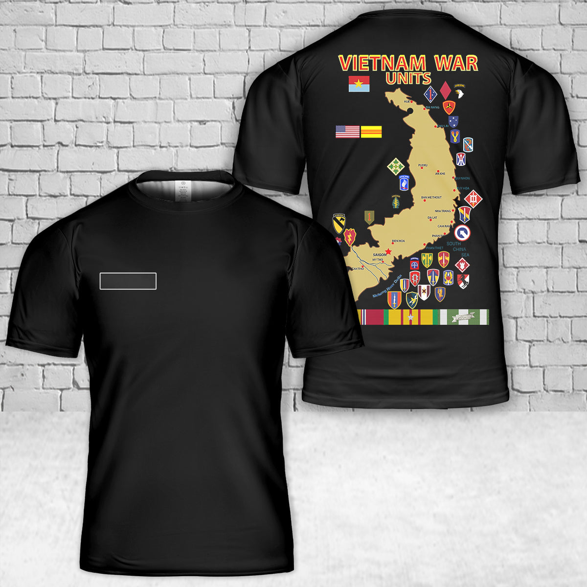Custom Name US Military Units in Vietnam T-Shirt 3D