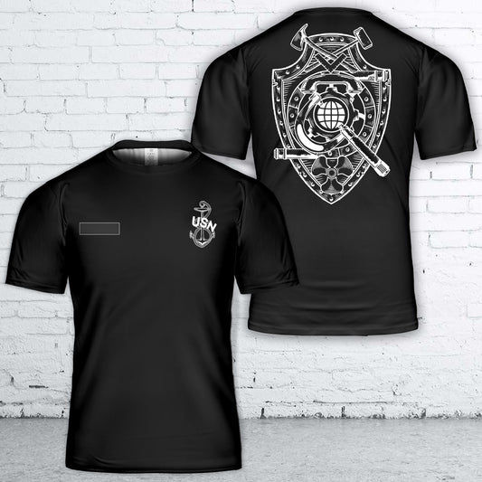 Custom Name US Navy 1893 Chief Anchor Snipe T-Shirt 3D