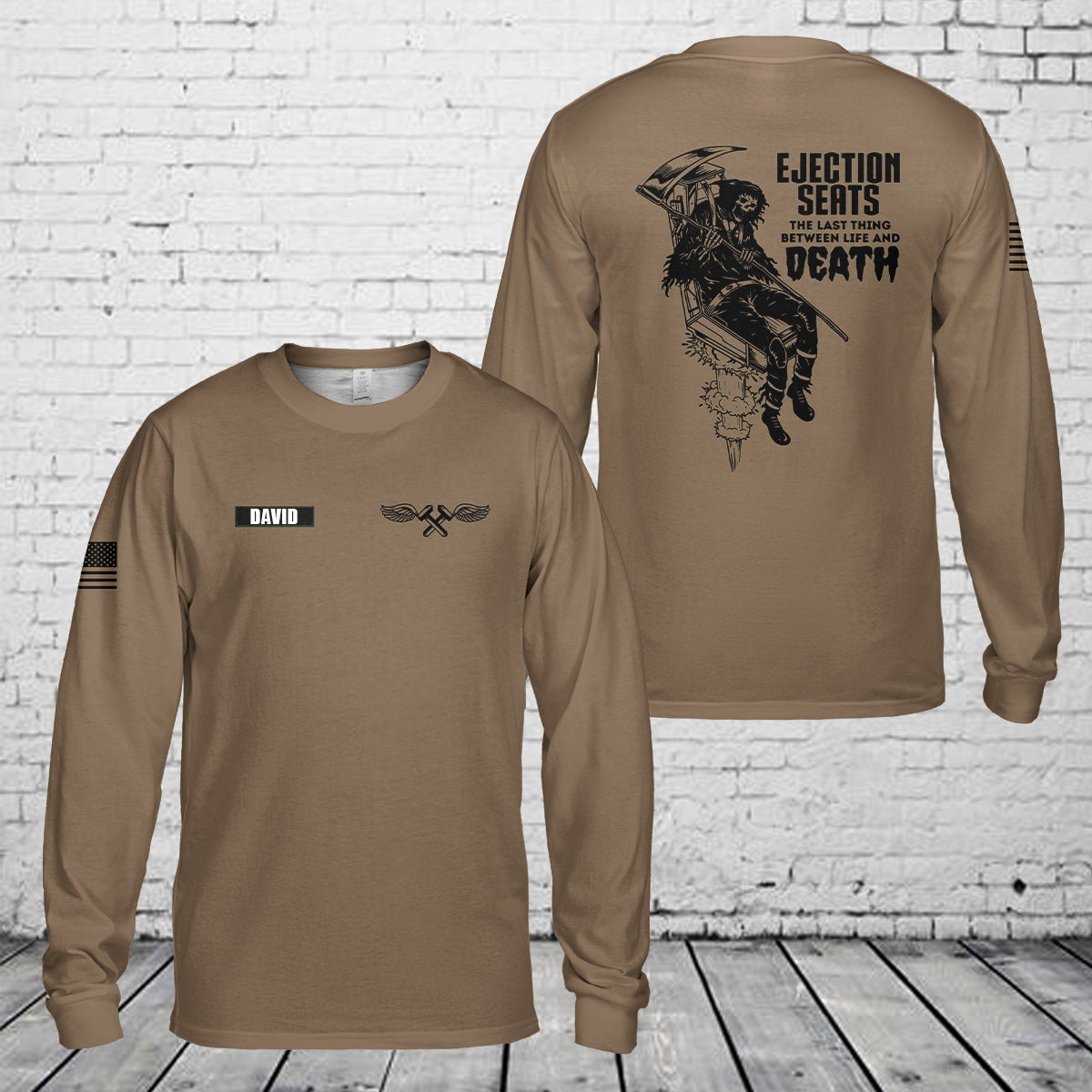 Custom Name US Navy AME Long Sleeve Shirt