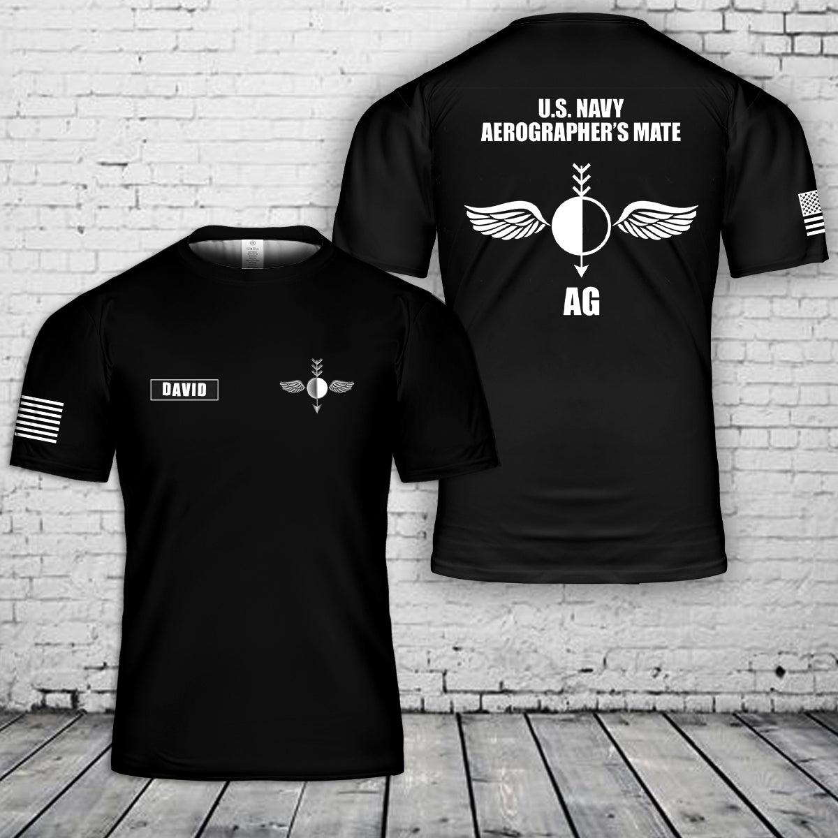 Custom Name US Navy Aerographer's Mate 3D T-Shirt