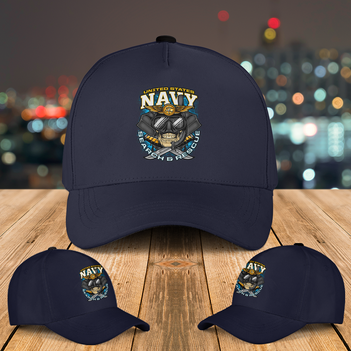 Custom Name US Navy Air Crew Rescue Swimmer Baseball Cap