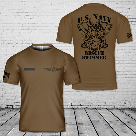 Custom Name US Navy Air Crew T-Shirt 3D