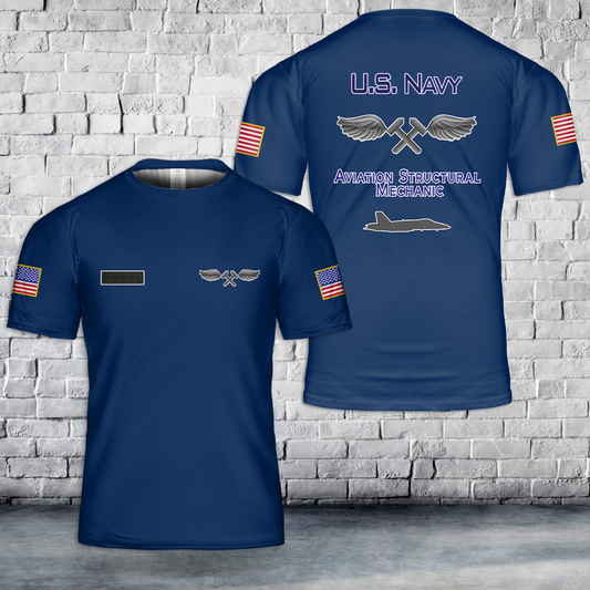 Custom Name US Navy Aviation Structural Mechanic Ratings T-Shirt 3D