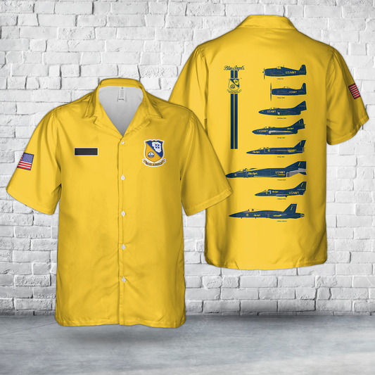 Custom Name US Navy Blue Angels History Hawaiian Shirt