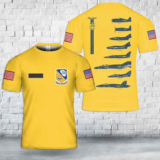 Custom Name US Navy Blue Angels History T-Shirt 3D