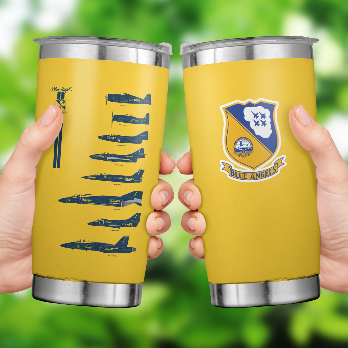 Custom Name US Navy Blue Angels History Tumbler 20oz
