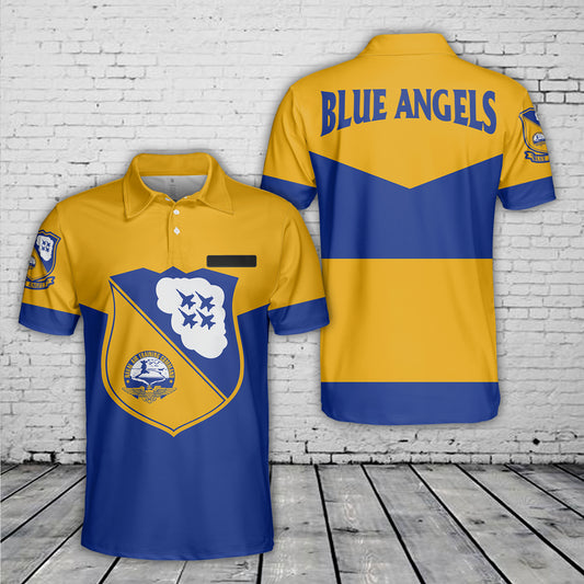 Custom Name US Navy Blue Angels Polo Shirt