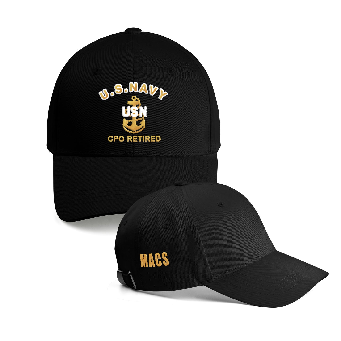 Custom Name US Navy CPO Retired Embroidered Cap