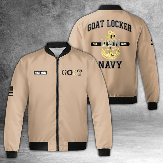 Custom Name US Navy Chief GOAT Since 1893 Bomber Jacket