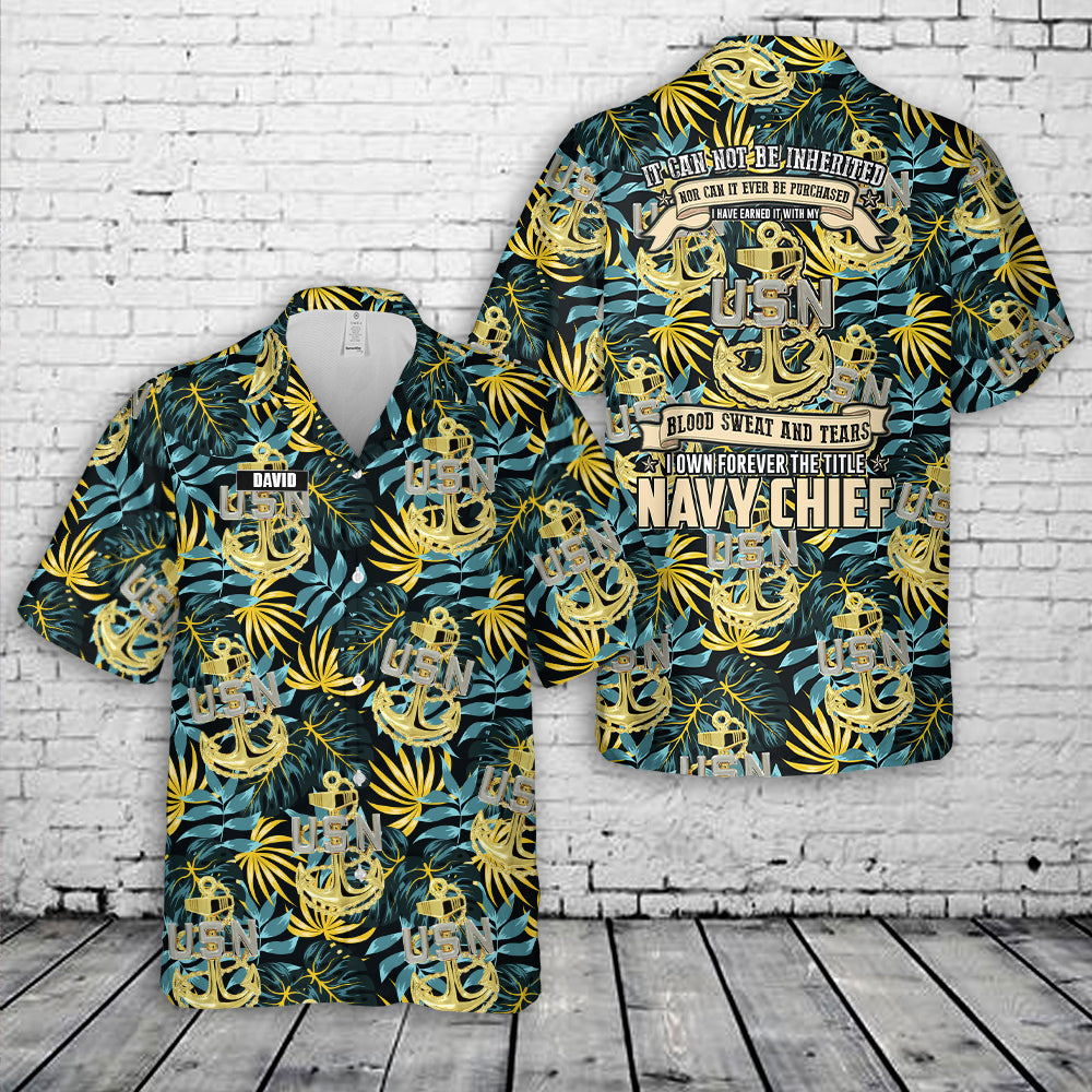 Custom Name US Navy Chief Hawaiian Shirt