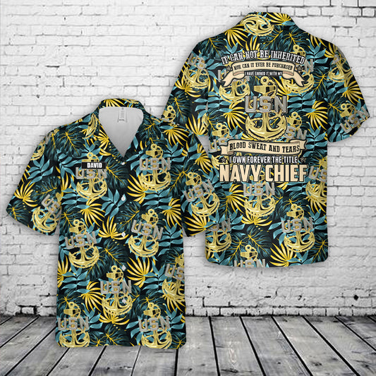 Custom Name US Navy Chief Hawaiian Shirt
