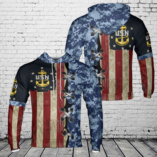 Custom Name US Navy Chief Petty Officer (CPO) Hoodie 3D