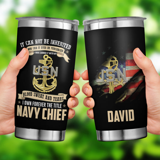Custom Name US Navy Chief Vagabond Tumbler 20oz