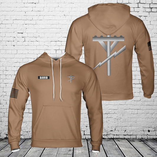 Custom Name US Navy Construction electrician Seabee Pride 3D Hoodie