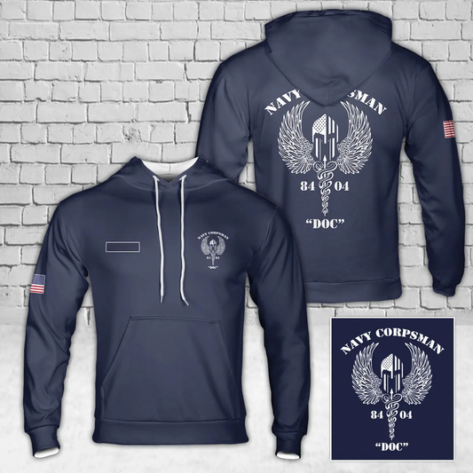 Custom Name US Navy Corpsman 8404 Hoodie 3D