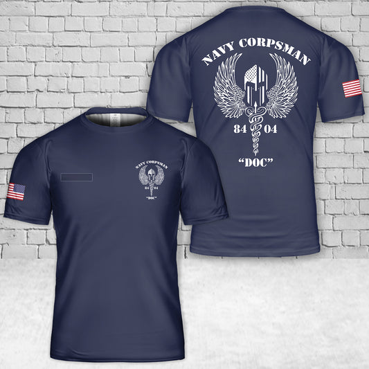 Custom Name US Navy Corpsman 8404 T-Shirt 3D