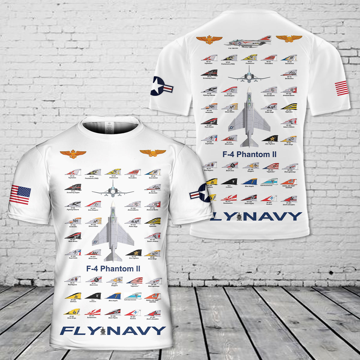 US Navy F-4 Phantom II Navy Squadrons T-Shirt 3D