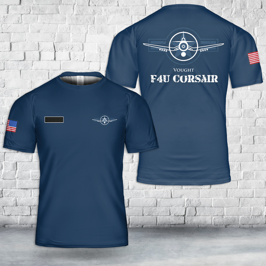 Custom Name US Navy F4U Corsair T-Shirt 3D