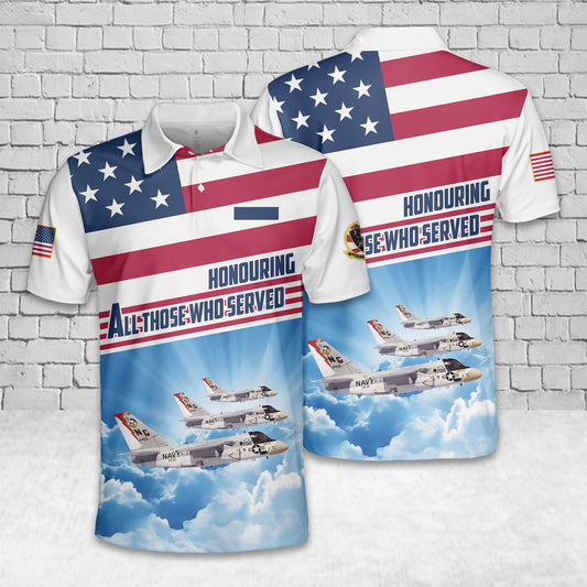 Custom Name US Navy Lockheed S-3A Viking VS-21 Fighting Red Tails Polo Shirt