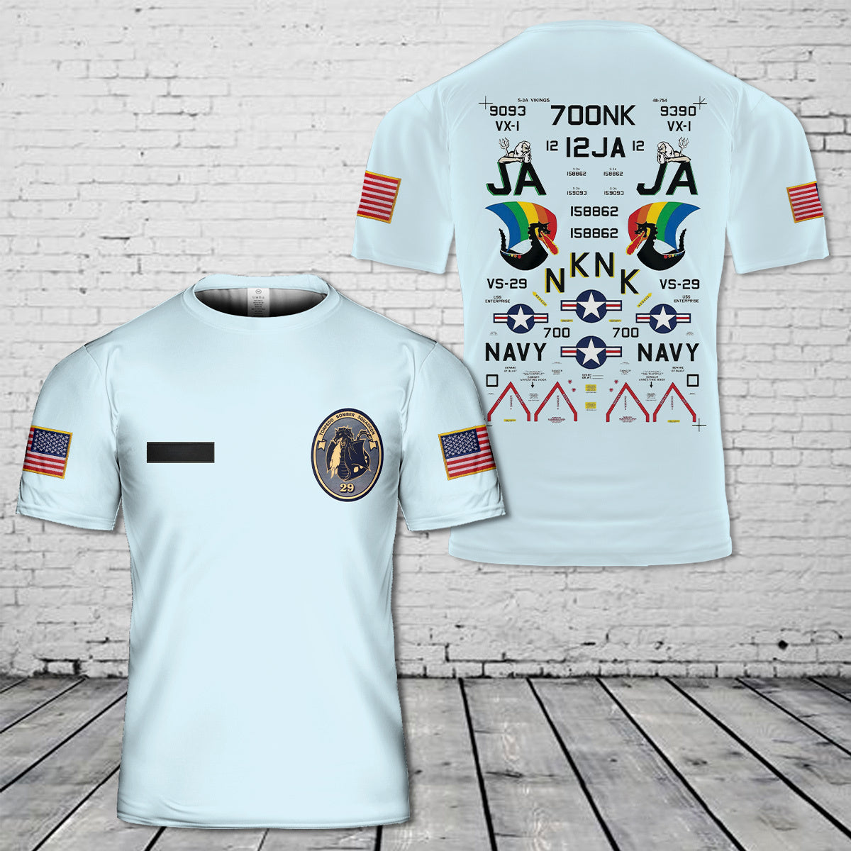 Custom Name US Navy Lockheed S-3A Viking VS-29 T-Shirt 3D