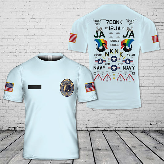 Custom Name US Navy Lockheed S-3A Viking VS-29 T-Shirt 3D
