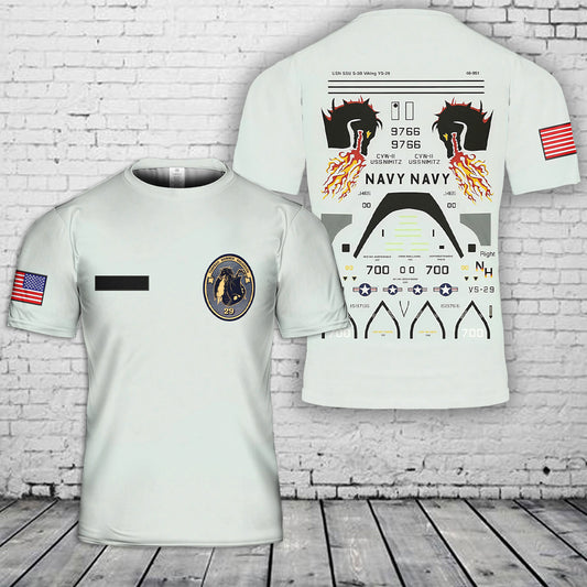 Custom Name US Navy Lockheed S-3B Viking VS-29 T-Shirt 3D