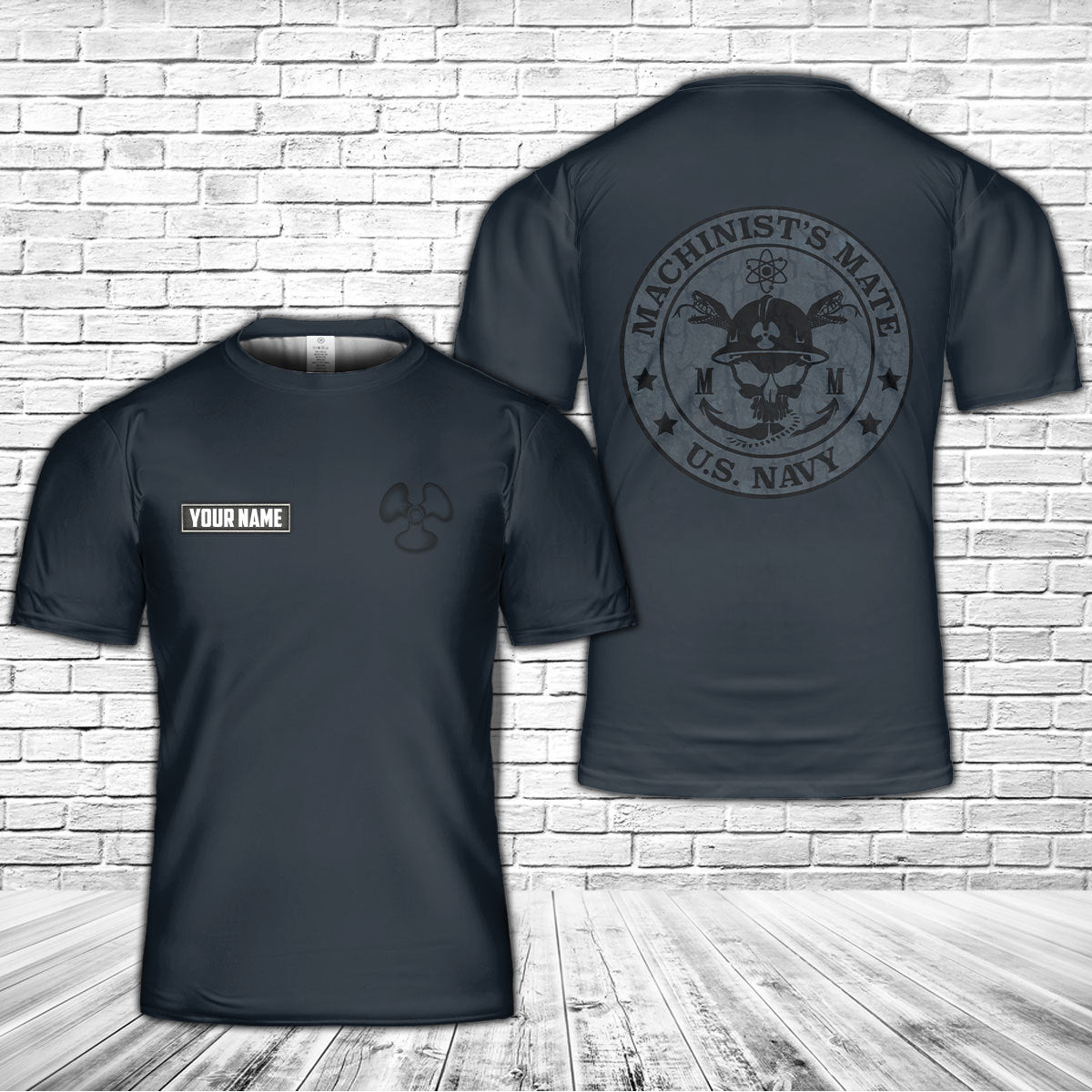 Custom Name US Navy Machinist's Mate 3D T-Shirt