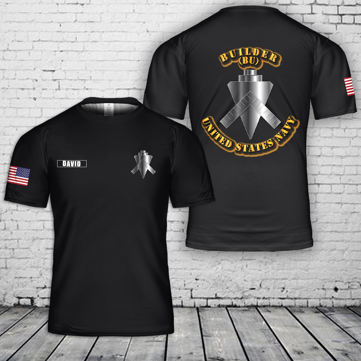 Custom Name US Navy Rate Builder 3D T-Shirt