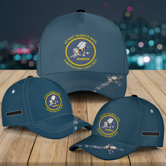 Custom Name US Navy SEABEES Naval Construction Force (NCF) Baseball Cap