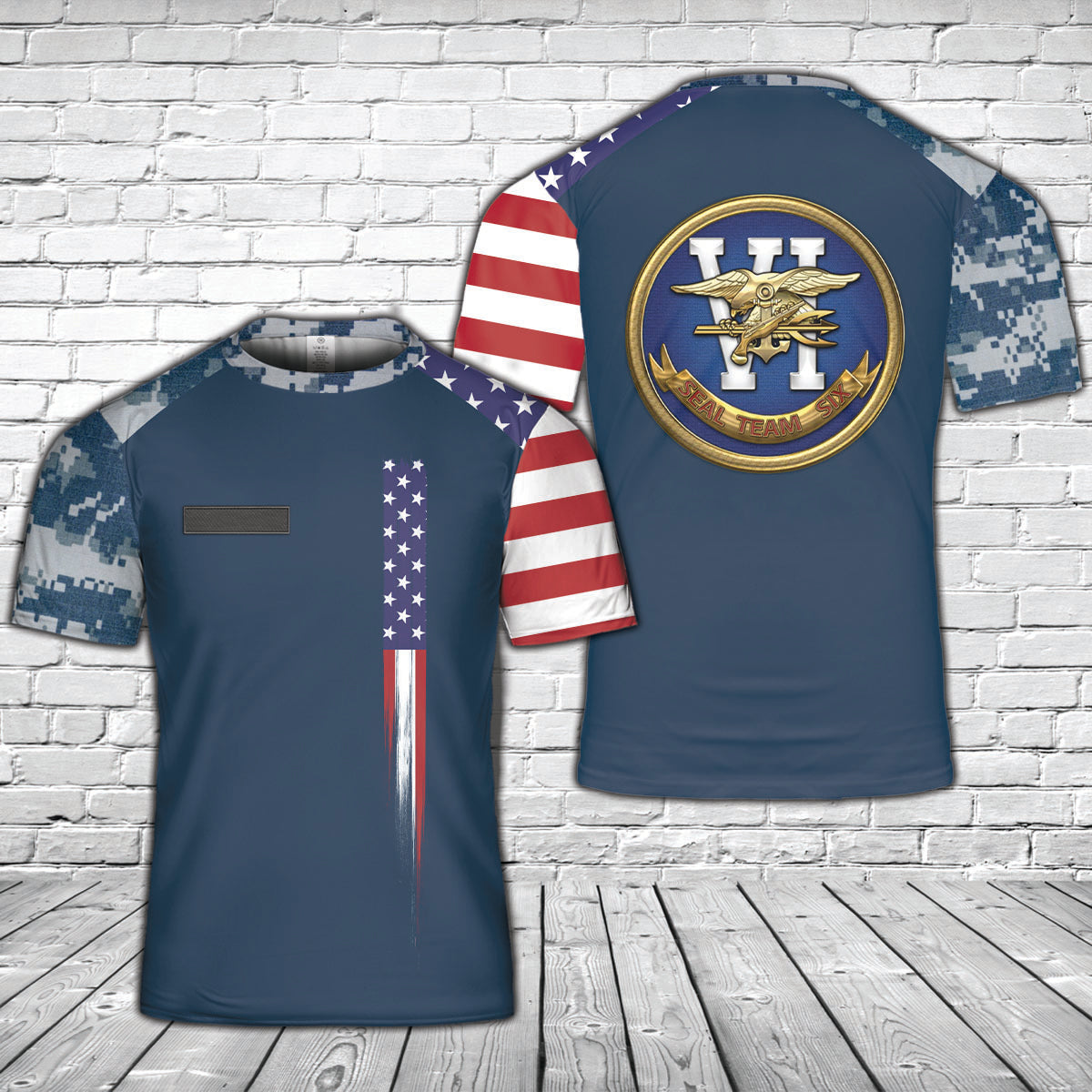 Custom Name US Navy SEAL Team 6 T-Shirt 3D