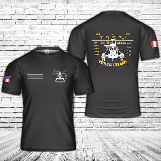 Custom Name US Navy SH-3H Sea King T-Shirt 3D