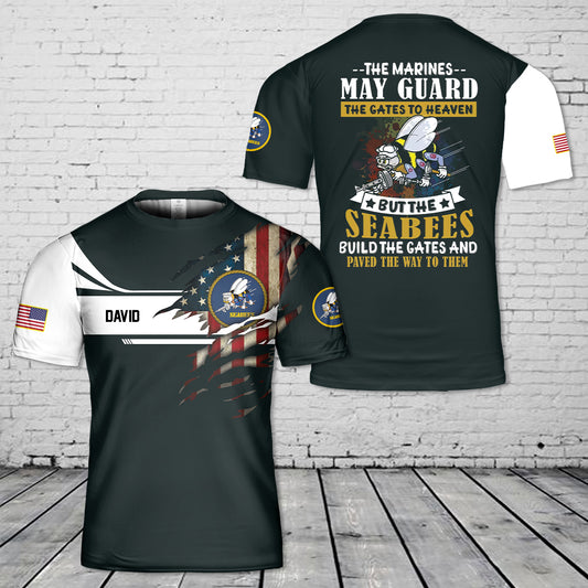 Custom Name US Navy Seabee 3D T-shirt