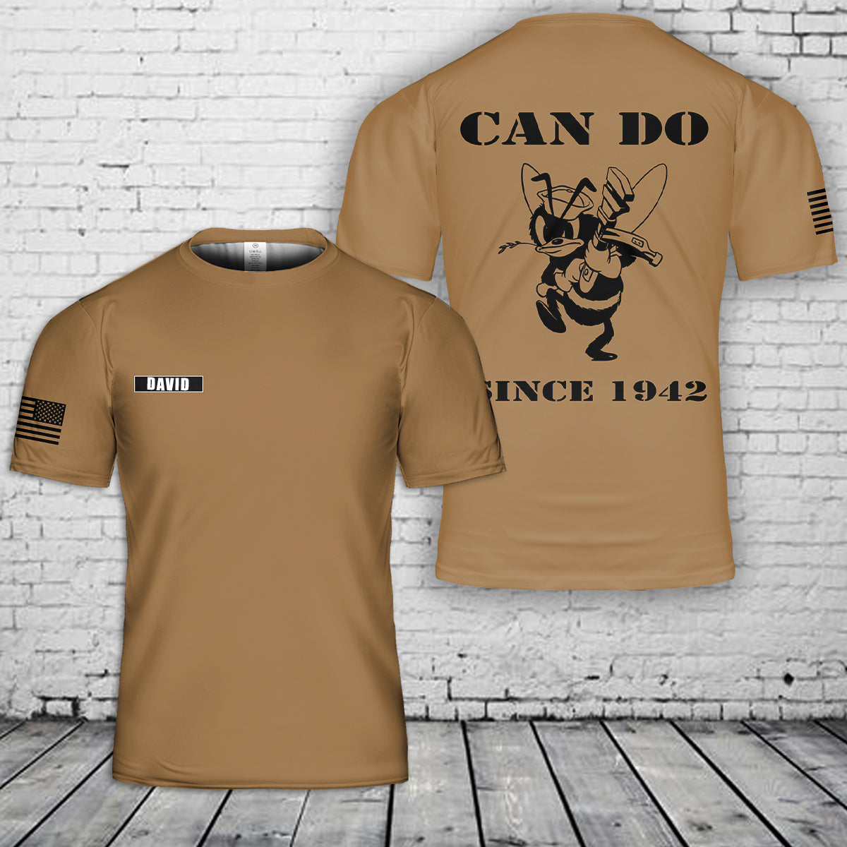 Custom Name US Navy Seabee Can Do Since 1942 3D T-Shirt