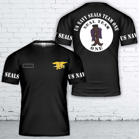 Custom Name US Navy Seals Team One T-Shirt 3D