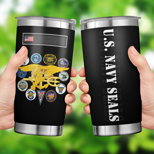 Custom Name US Navy Seals Tumbler 20oz