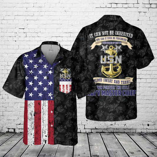 Custom Name US Navy Senior Chief Pocket Hawaiian Shirt