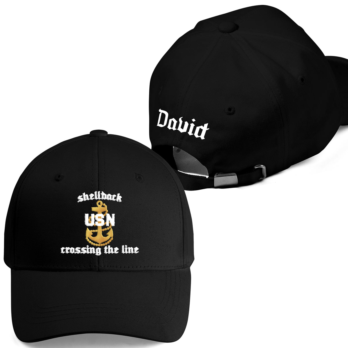 Custom Name US Navy Shellback Embroidered Cap