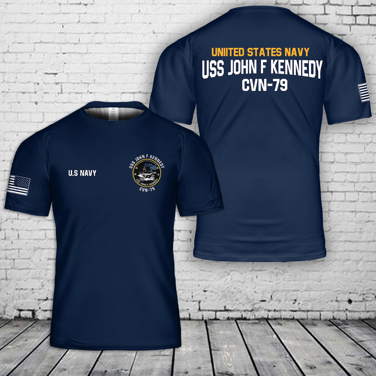 US Navy USS JOHN F KENNEDY CVN-79 3D T-Shirt