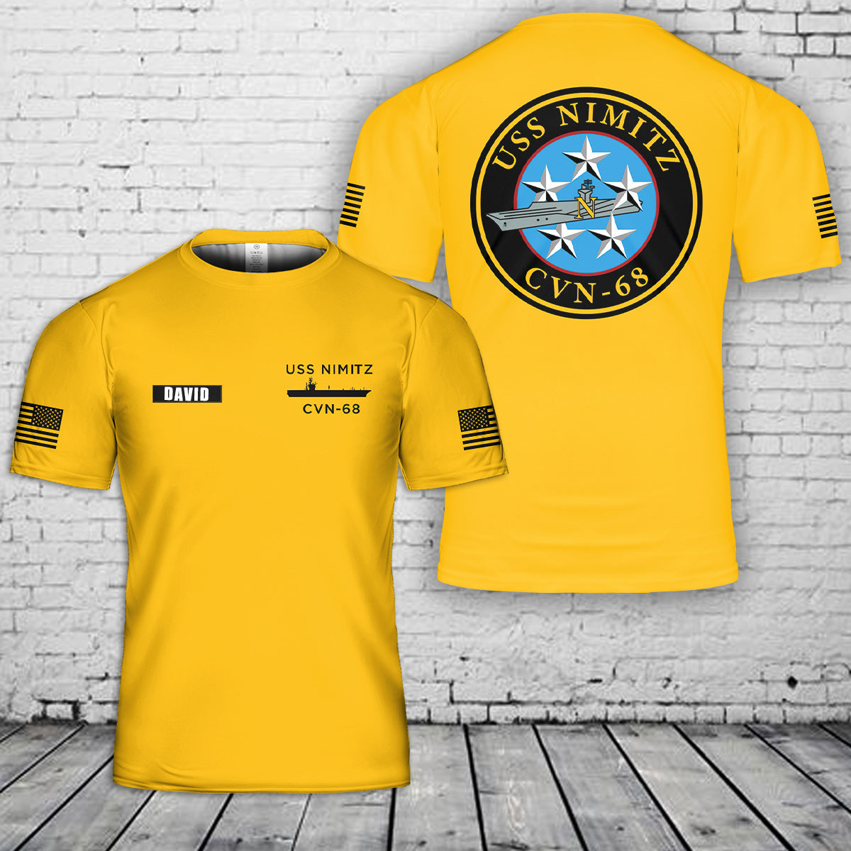 Custom Name US Navy USS Nimitz (CVN-68) 3D T-Shirt